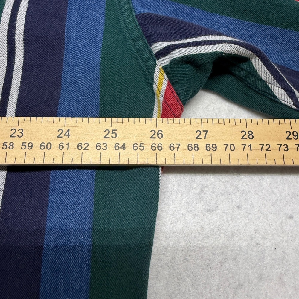 Vintage Chaps Ralph Lauren Multi Color Striped Button Down Shirt XL 90s Preppy - Picture 9 of 10